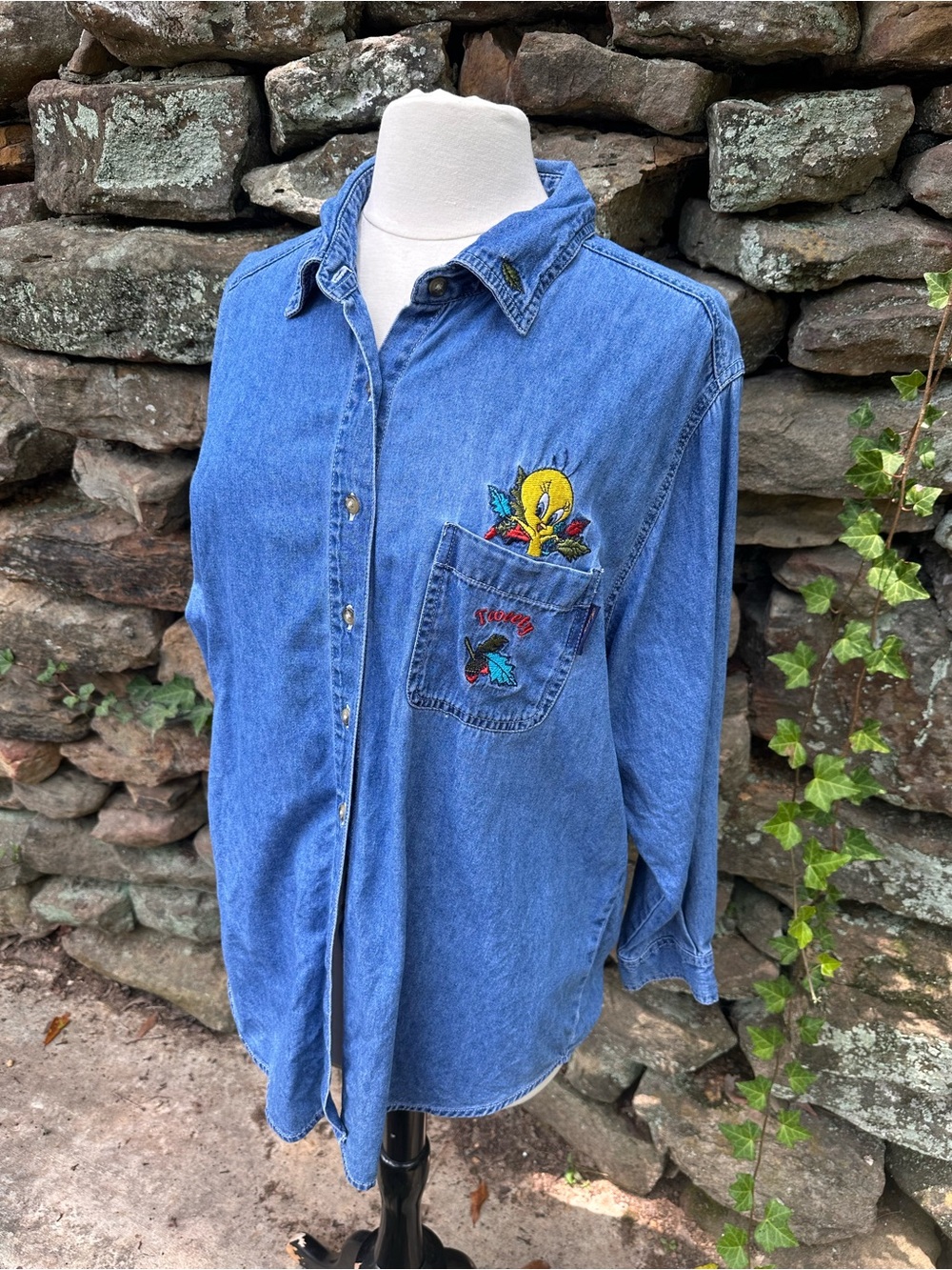 Vintage Looney Tunes Tweety Denim Shirt